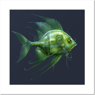 Steampunk Geen Fish Posters and Art